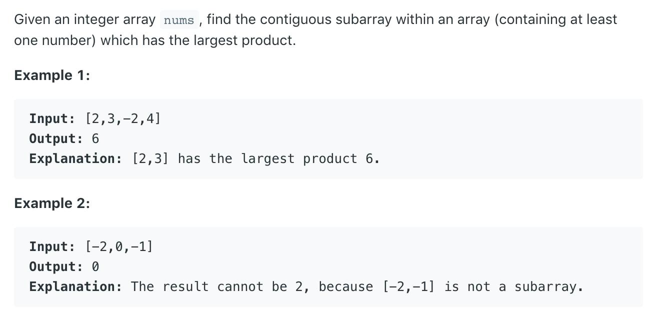 Maximum Product Subarray