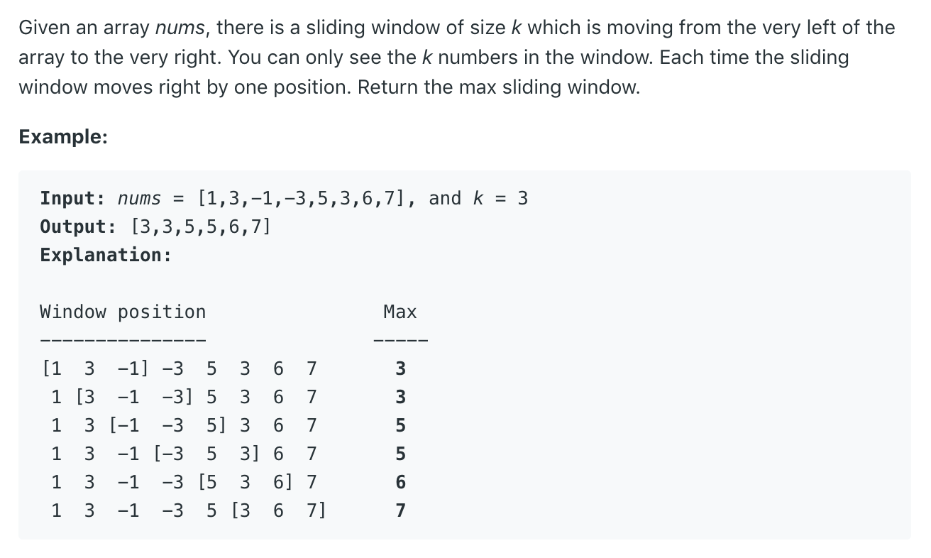 Sliding Window Maximum