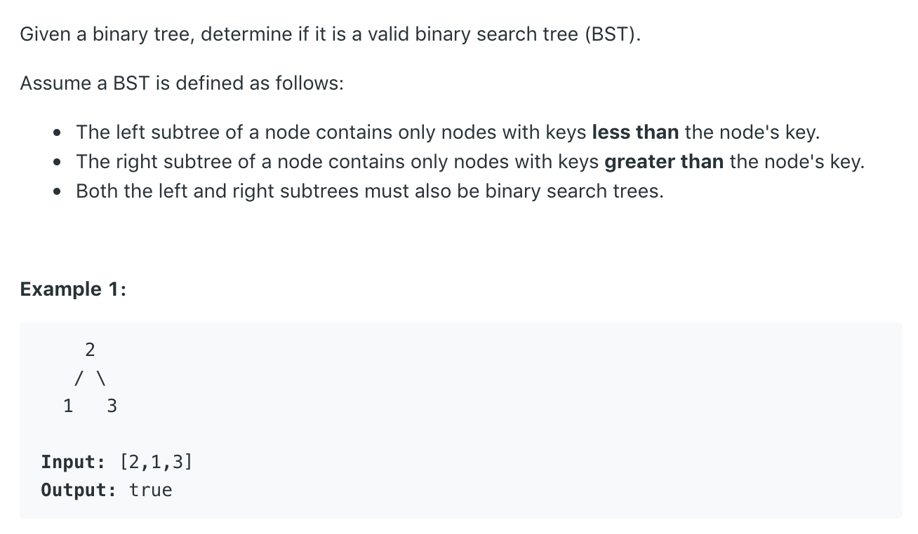 Validate Binary Search Tree